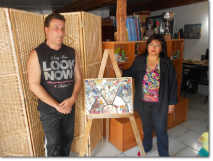 Allo studio dell'artista con il direttore artistico del comune di Aci Castello GUI